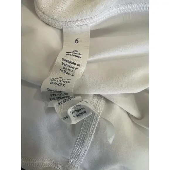 Lululemon Run Nothing to Hide Mini Micro Skort Skirt Shorts Tiered White Size 6 - Picture 9 of 16